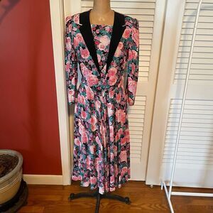 VINTAGE | belle france pleated floral dress 8